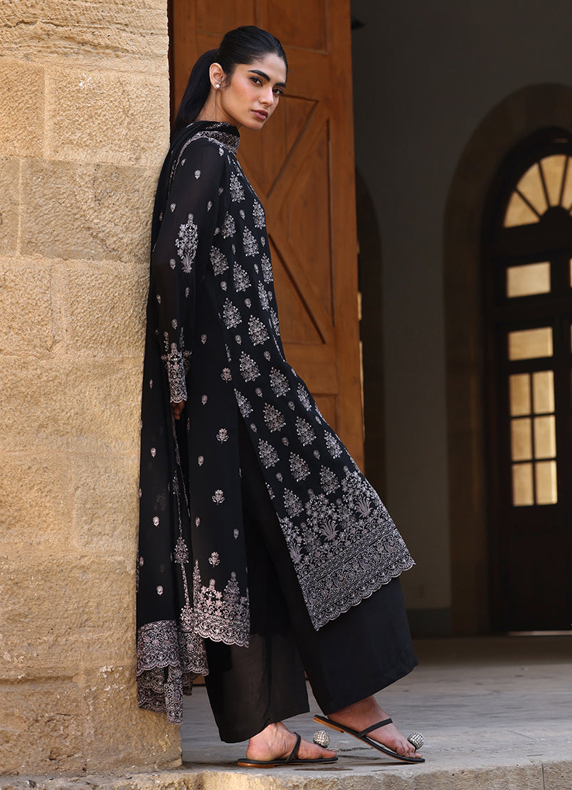 3 PC Chiffon Embroidered Suit12434501201040