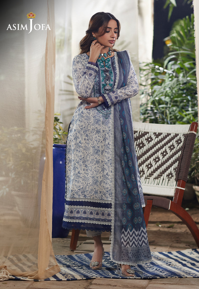 AJS-18 Designers Stitched LAWN 3 PCS