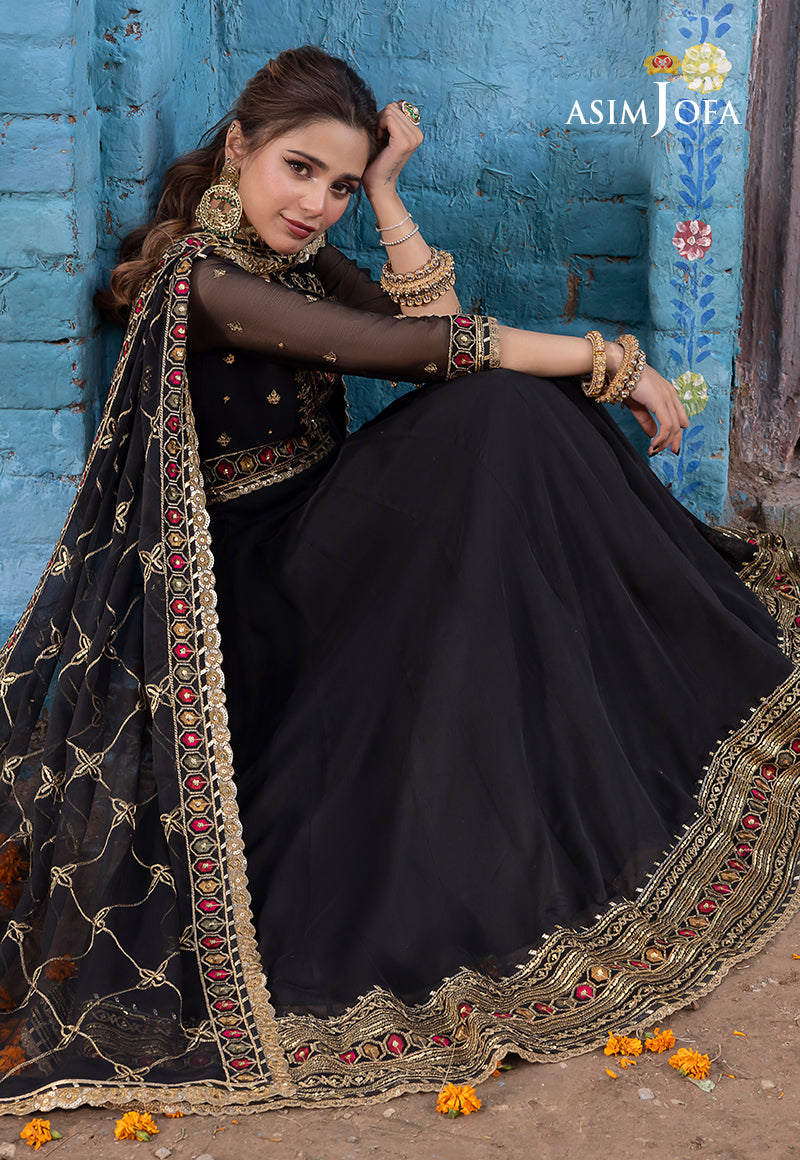 AJABD-25 EMBROIDERED CHIFFON STITCHED 3 PCS