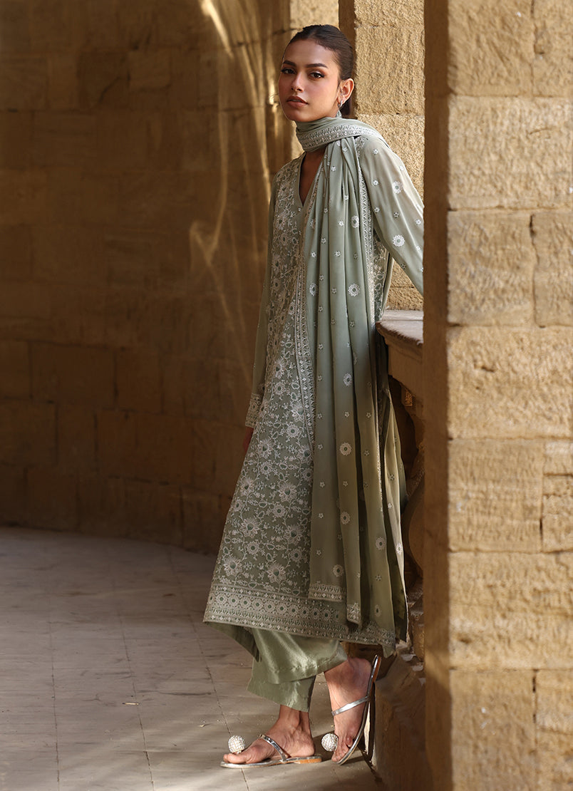 3 PC Embroidered Suit12455501360030