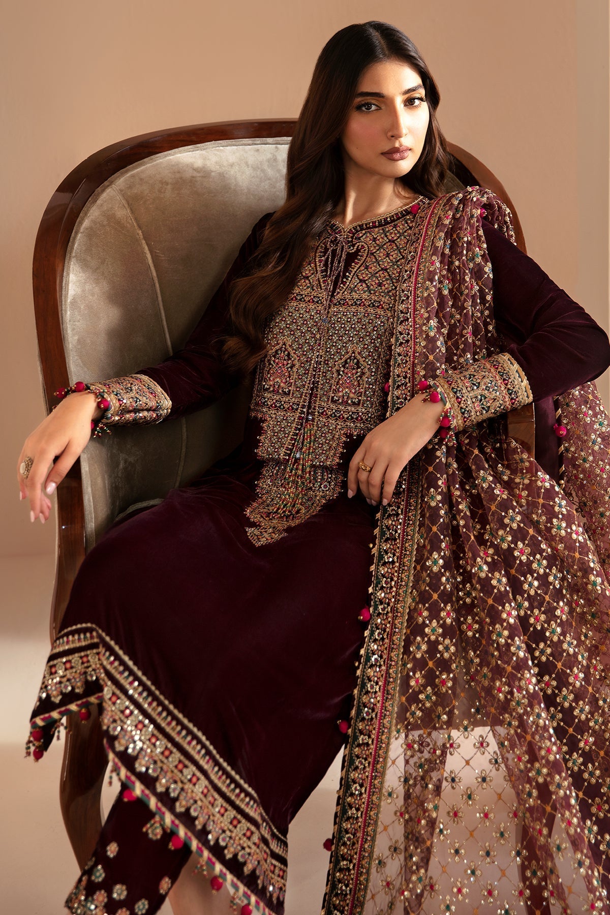 Mairaz Embroidered Velvet Suit — VF-2022