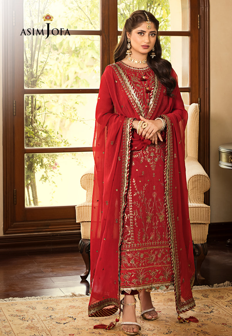 AJJM-07 EMBROIDERED CHANDERI COTTON 3 PCS