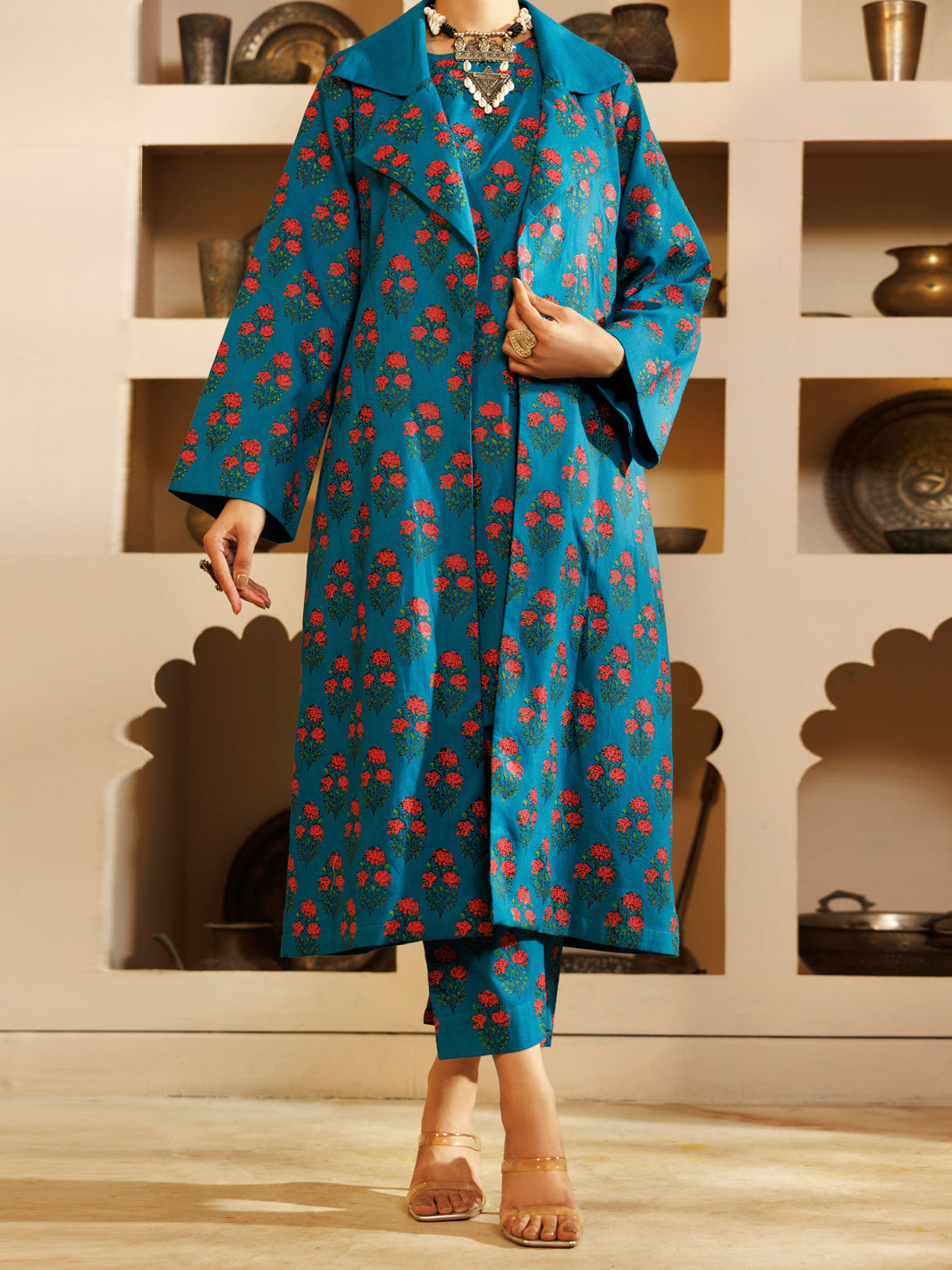 Teal Cambric 2Pc Stitched - AWP-2PS-LKS-701
