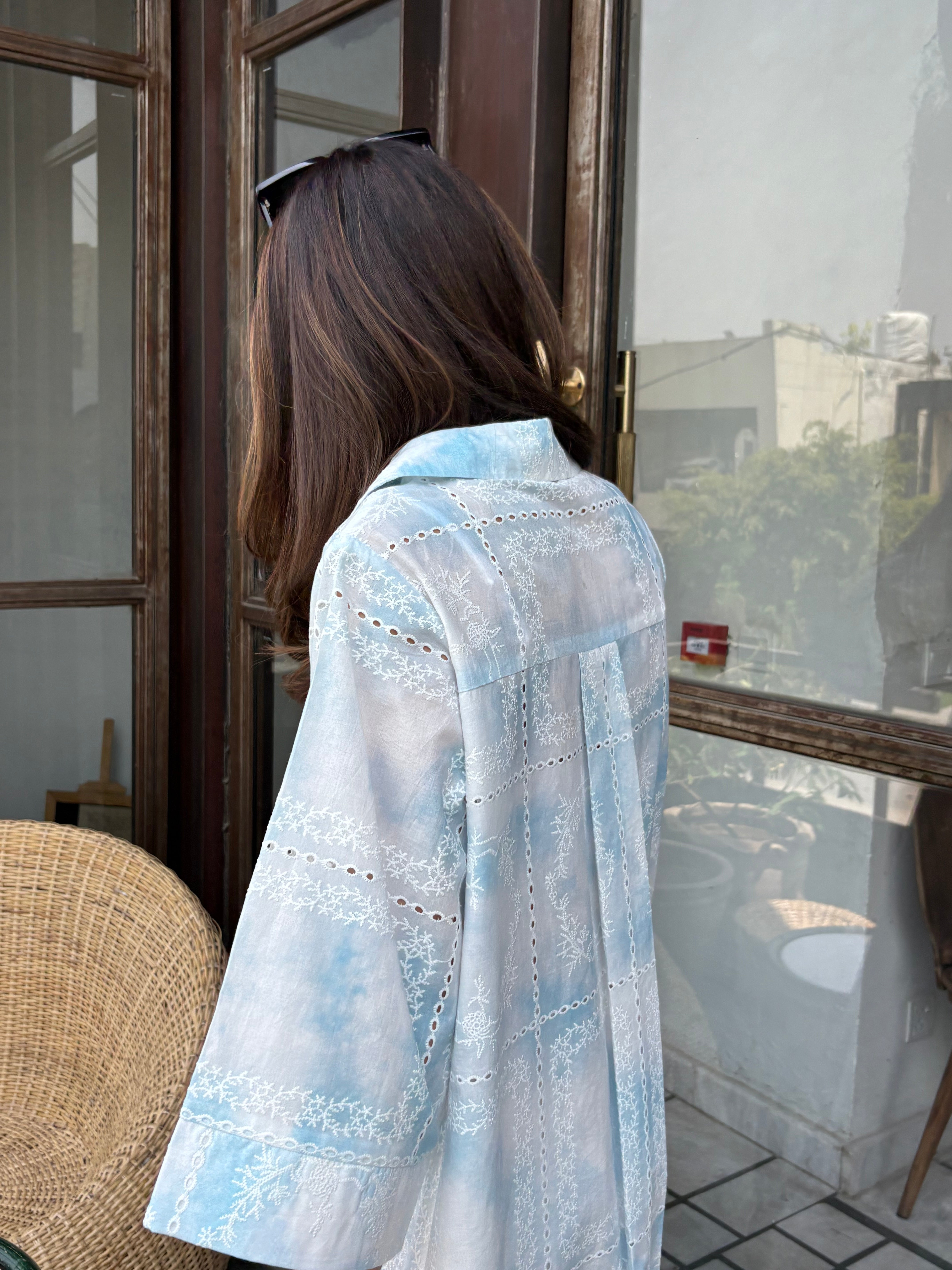 Blue Tie & Dye Chikankari Toby