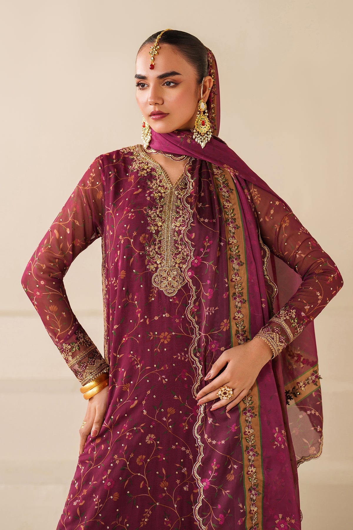 EMBROIDERED CHIFFON UF-4277