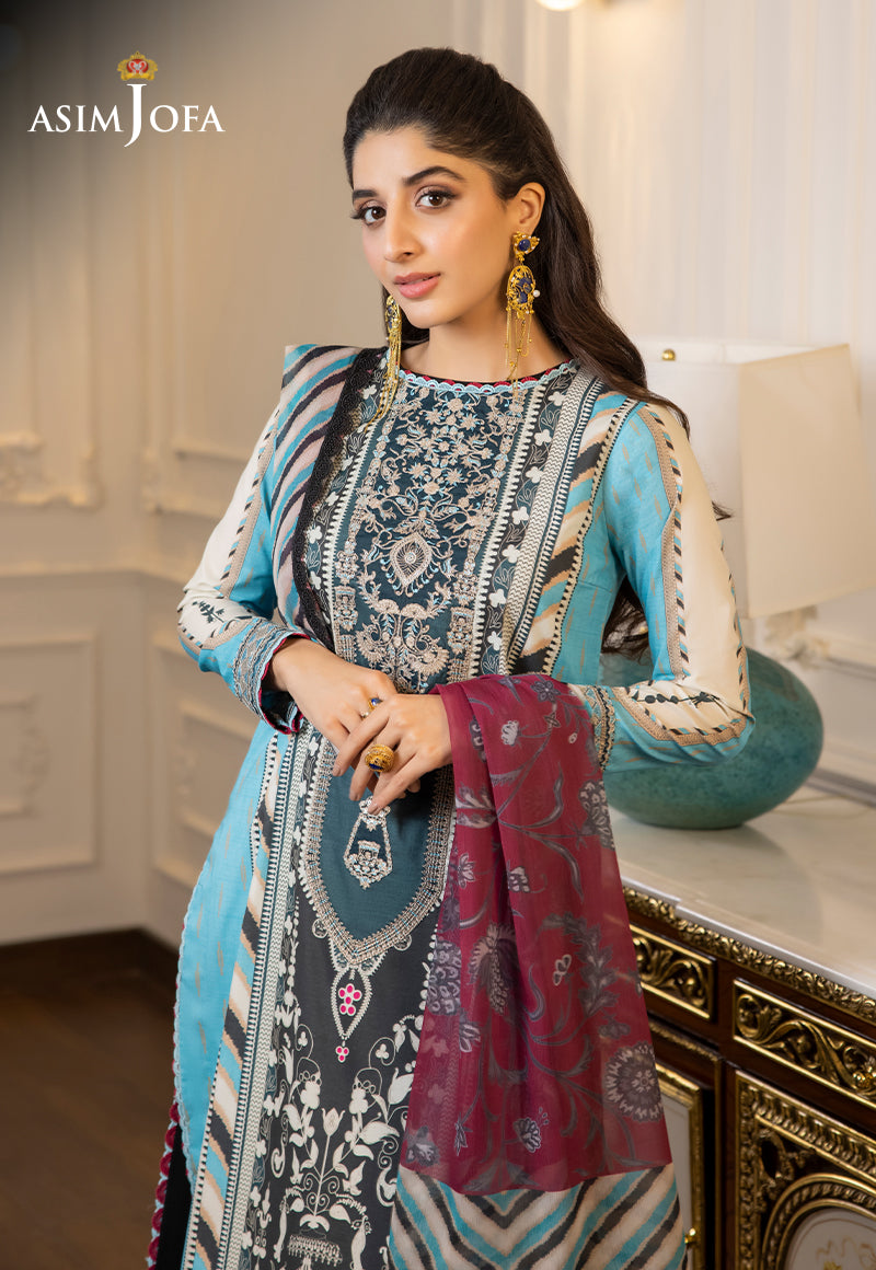 AJS-09 EMBROIDERED LAWN 3 PCS