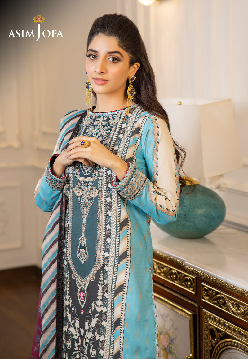 AJS-09 EMBROIDERED LAWN 3 PCS