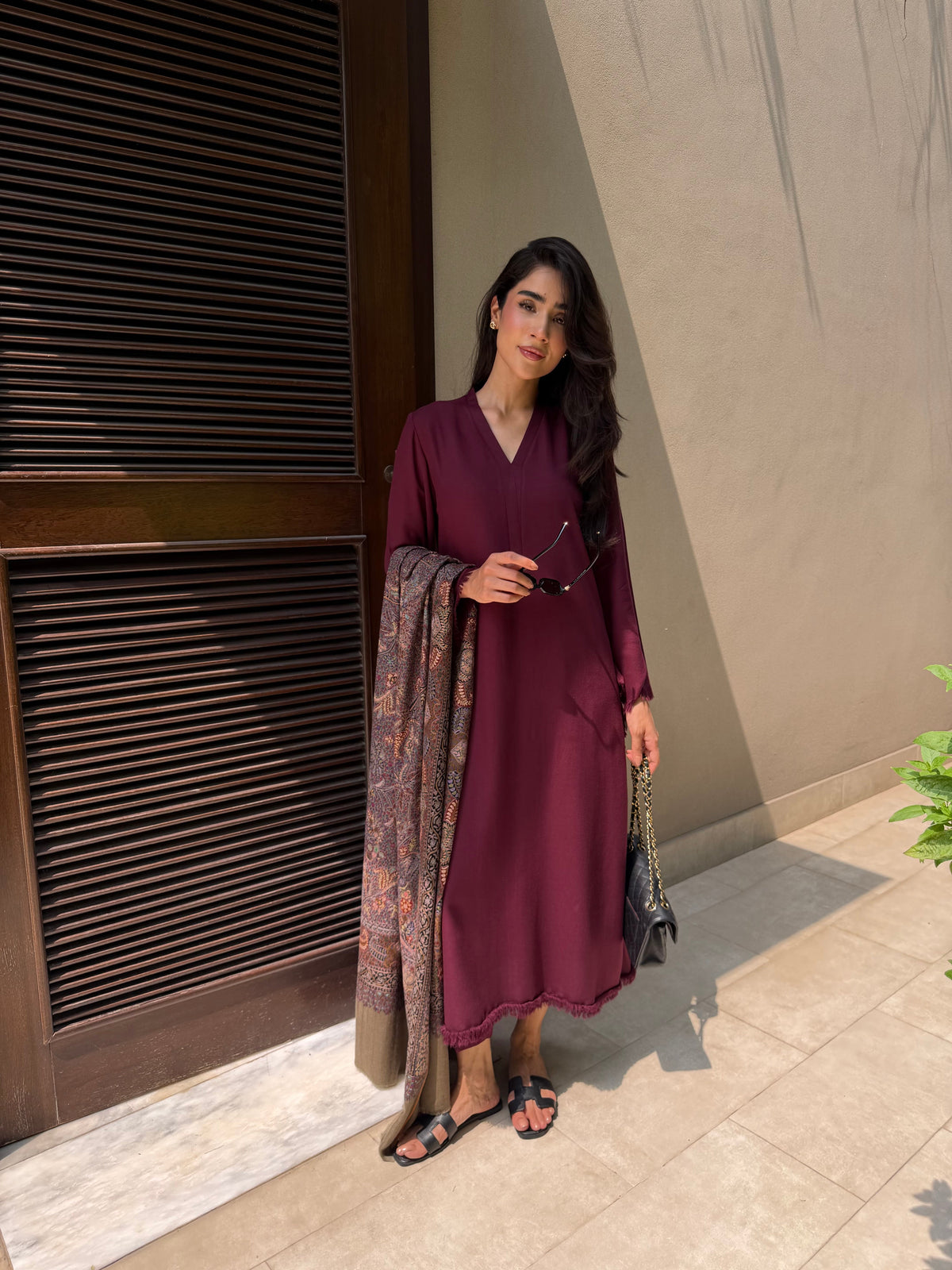Burgundy Dhaaga Set