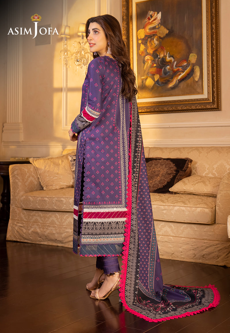 AJS-24 DESIGNERS STITCHED PRINTED LAWN 3 PCS