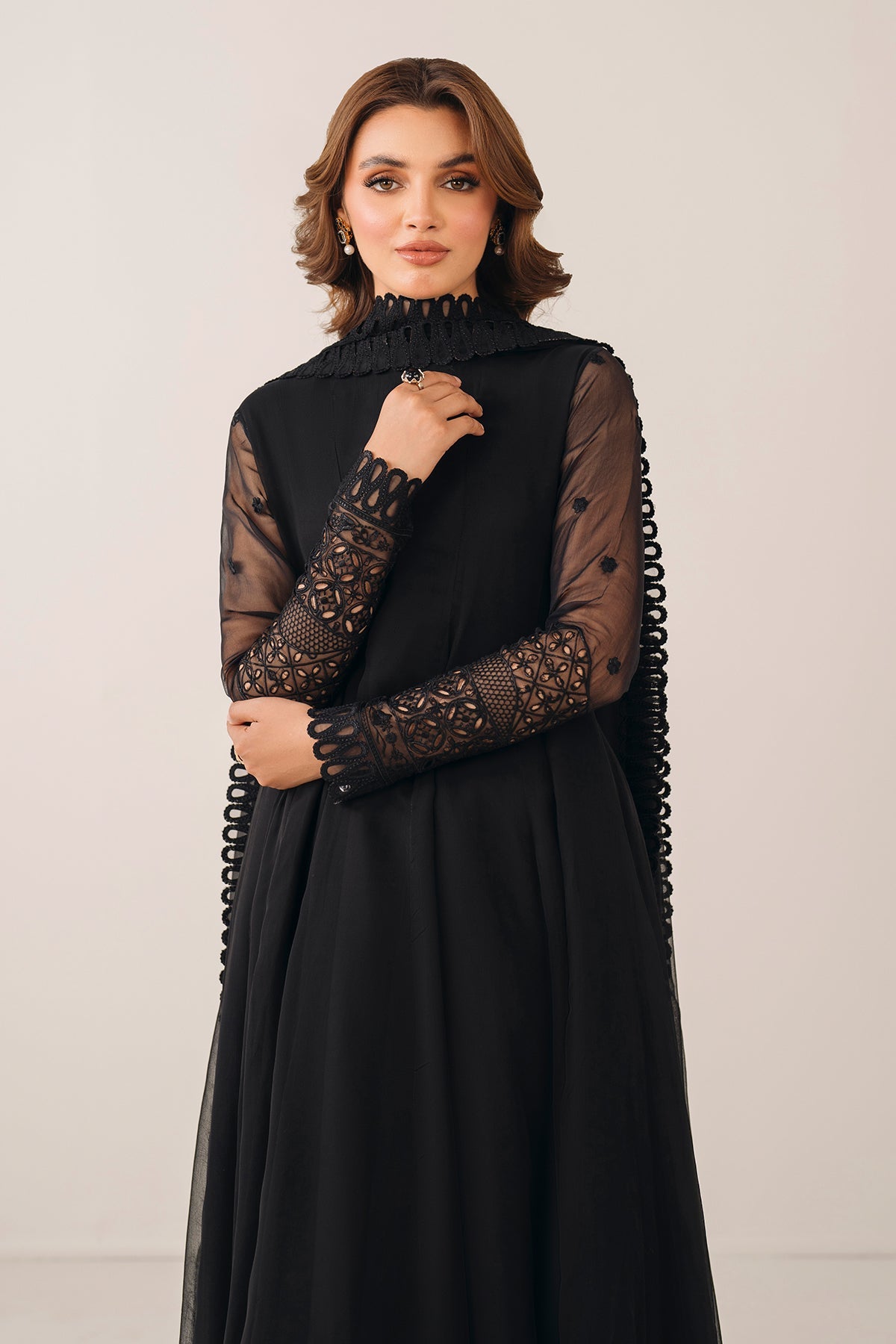 EMBROIDERED CHIFFON FROCK PR-1122