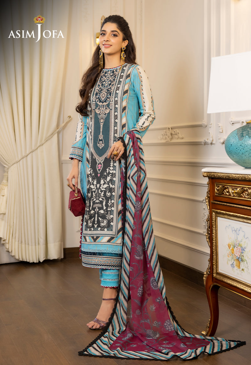 AJS-09 EMBROIDERED LAWN 3 PCS