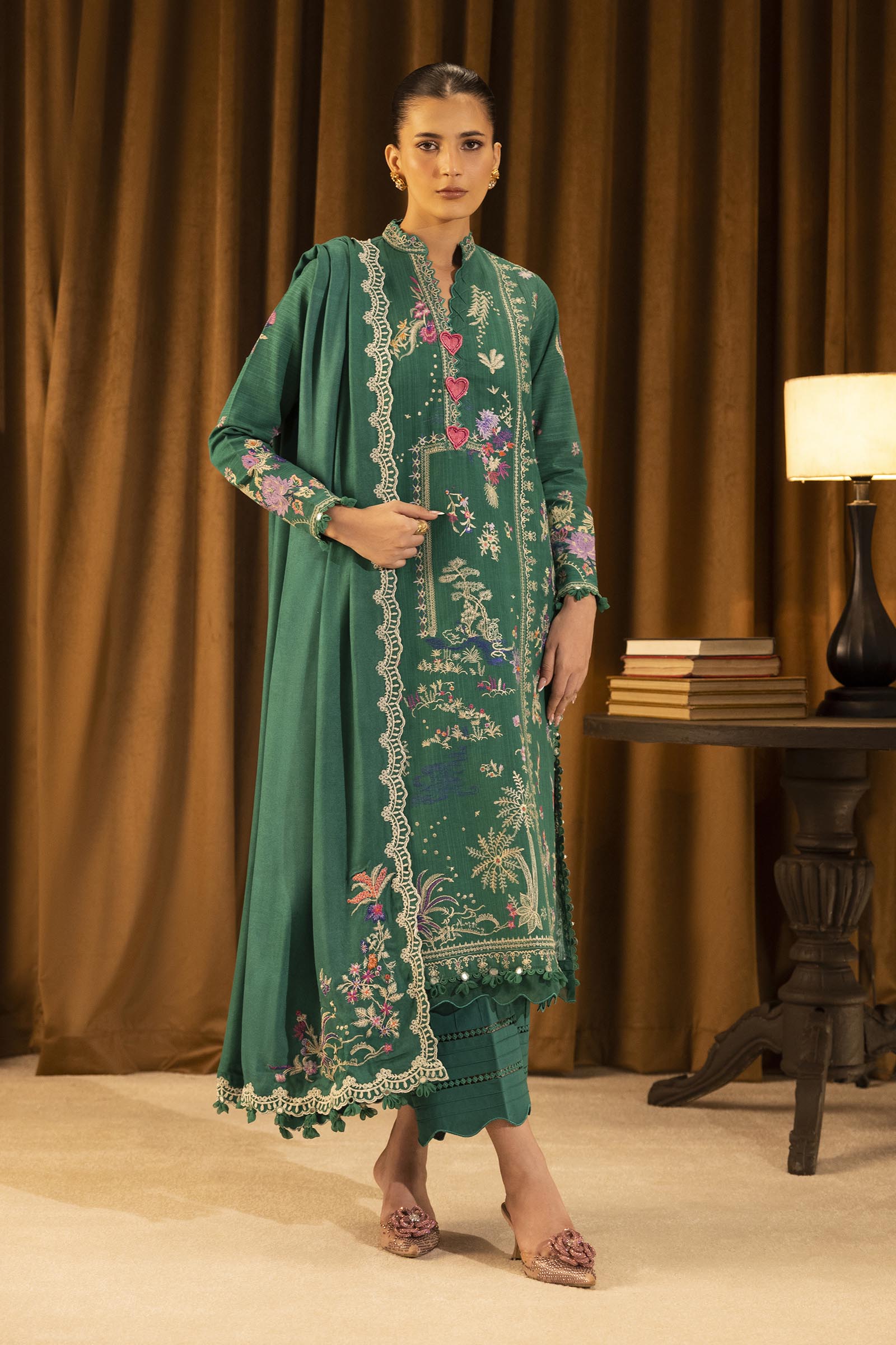 Unstitched Slub Muzlin 3 Piece Suit