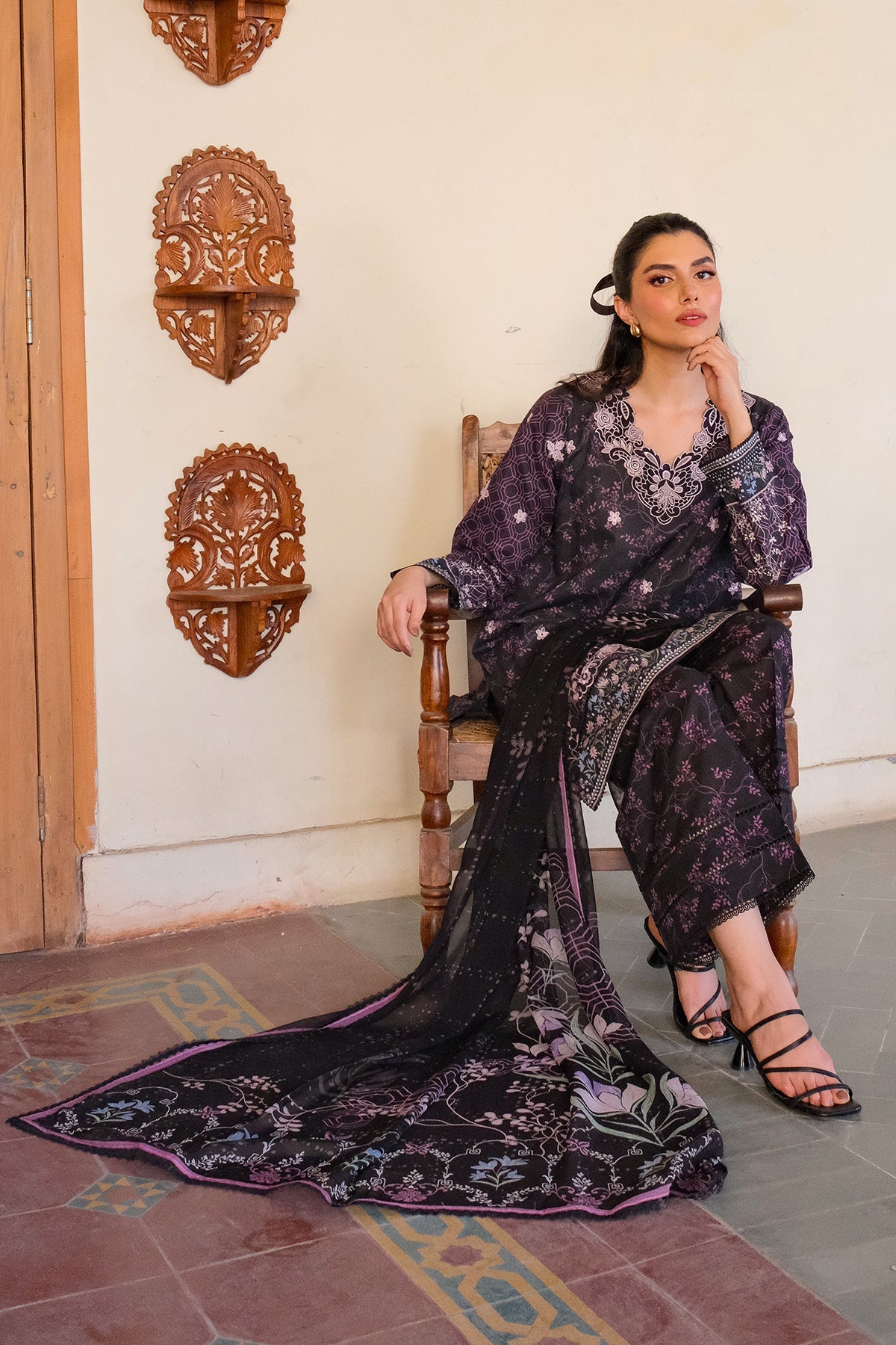 Embroidered Lawn Fabric (2Pcs)