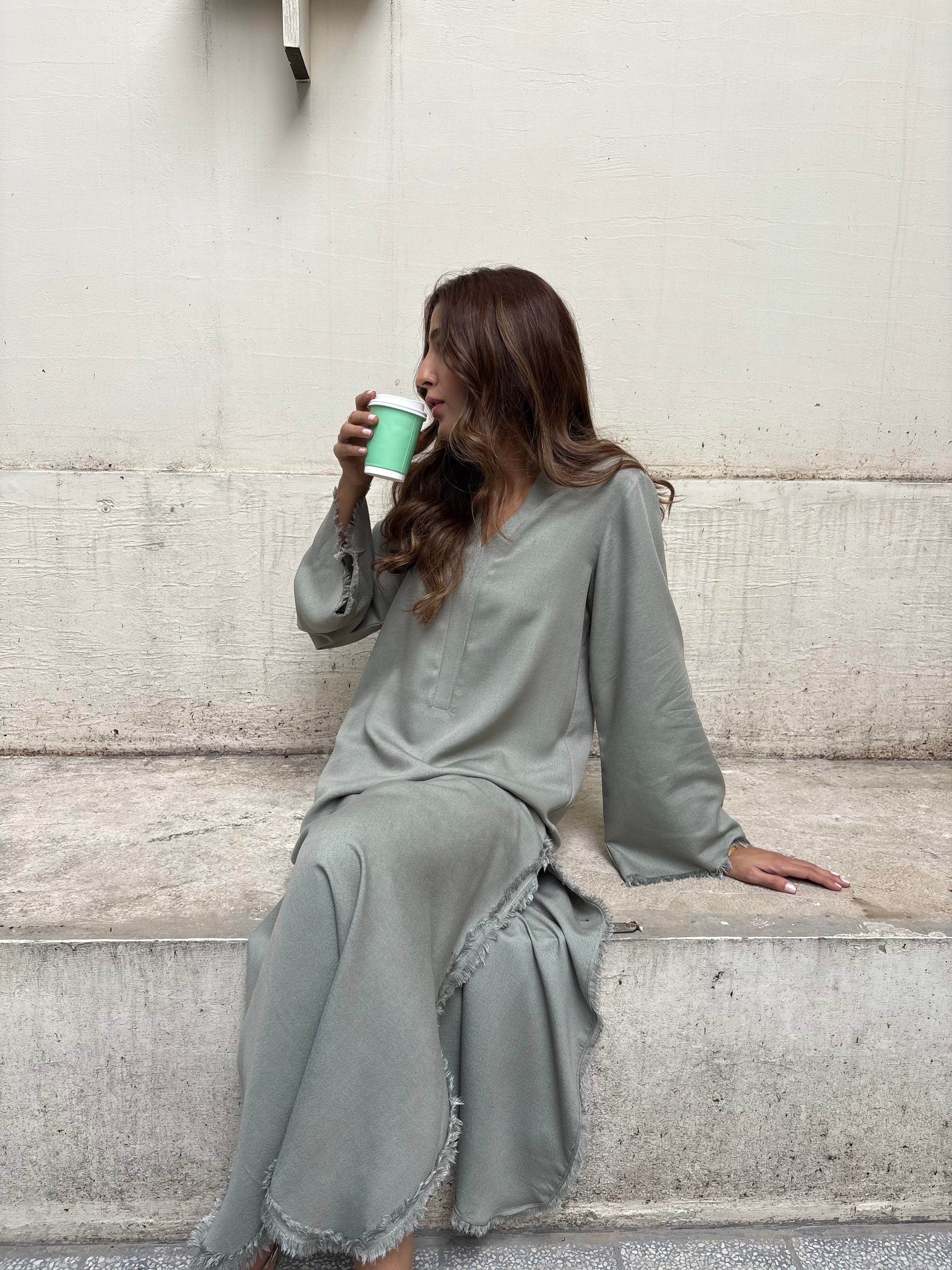Muted Grey-Green Dhaaga Set