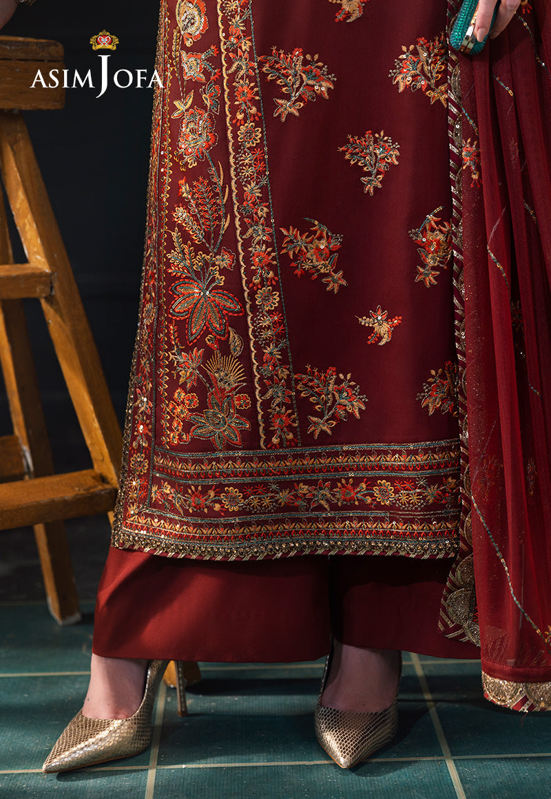 AJLFCD-05 EMBROIDERED POLY SLUB LAWN STITCHED 3 PCS