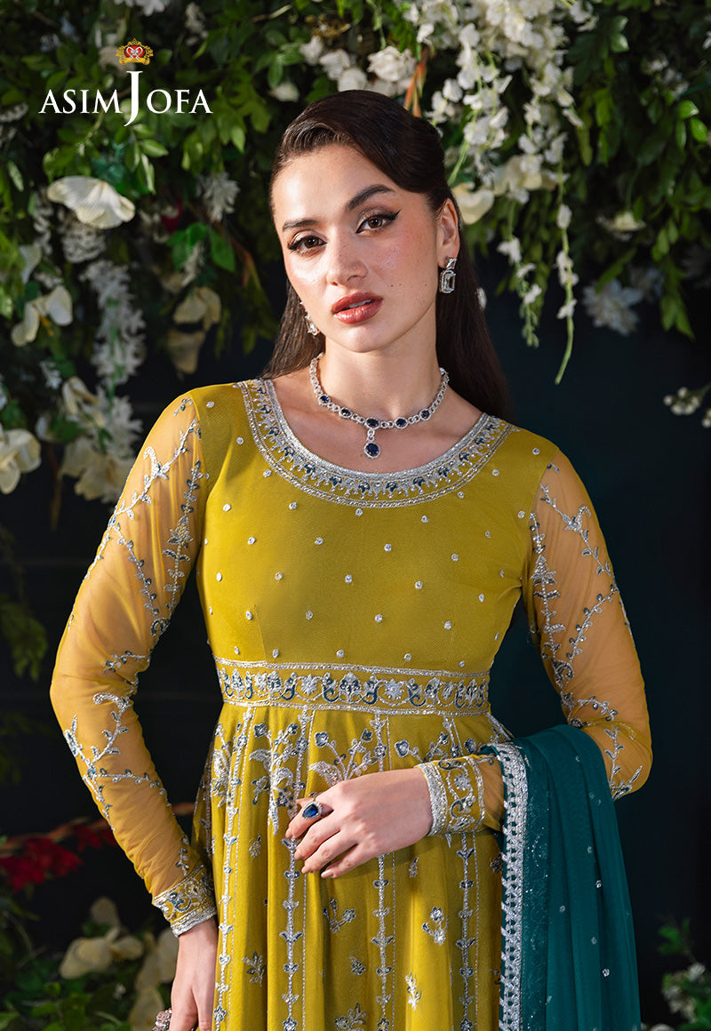 AJLFC-10 EMBROIDERED NET UNSTITCHED 3 PCS