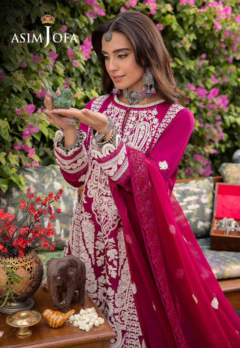 AJSWP-18 STITCHED EMBROIDERED LAWN SILK 3 PCS