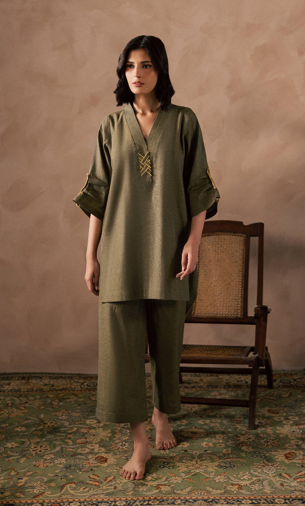 Olive Accent Matching Set