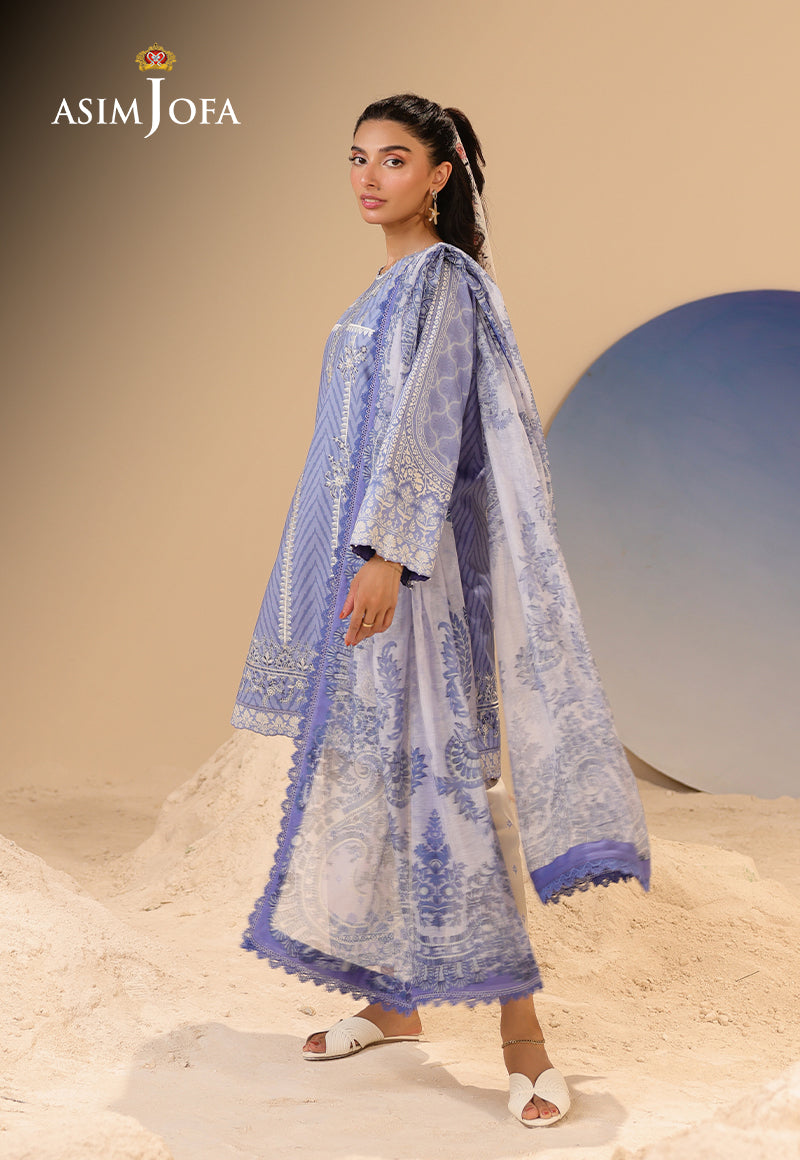 AJUBU-13 Printed Embroidered Lawn 3 Pcs