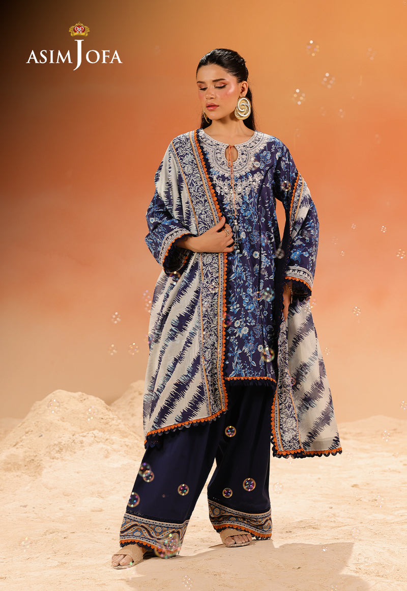 AJUBU-23 Printed Embroidered Lawn 3 Pcs