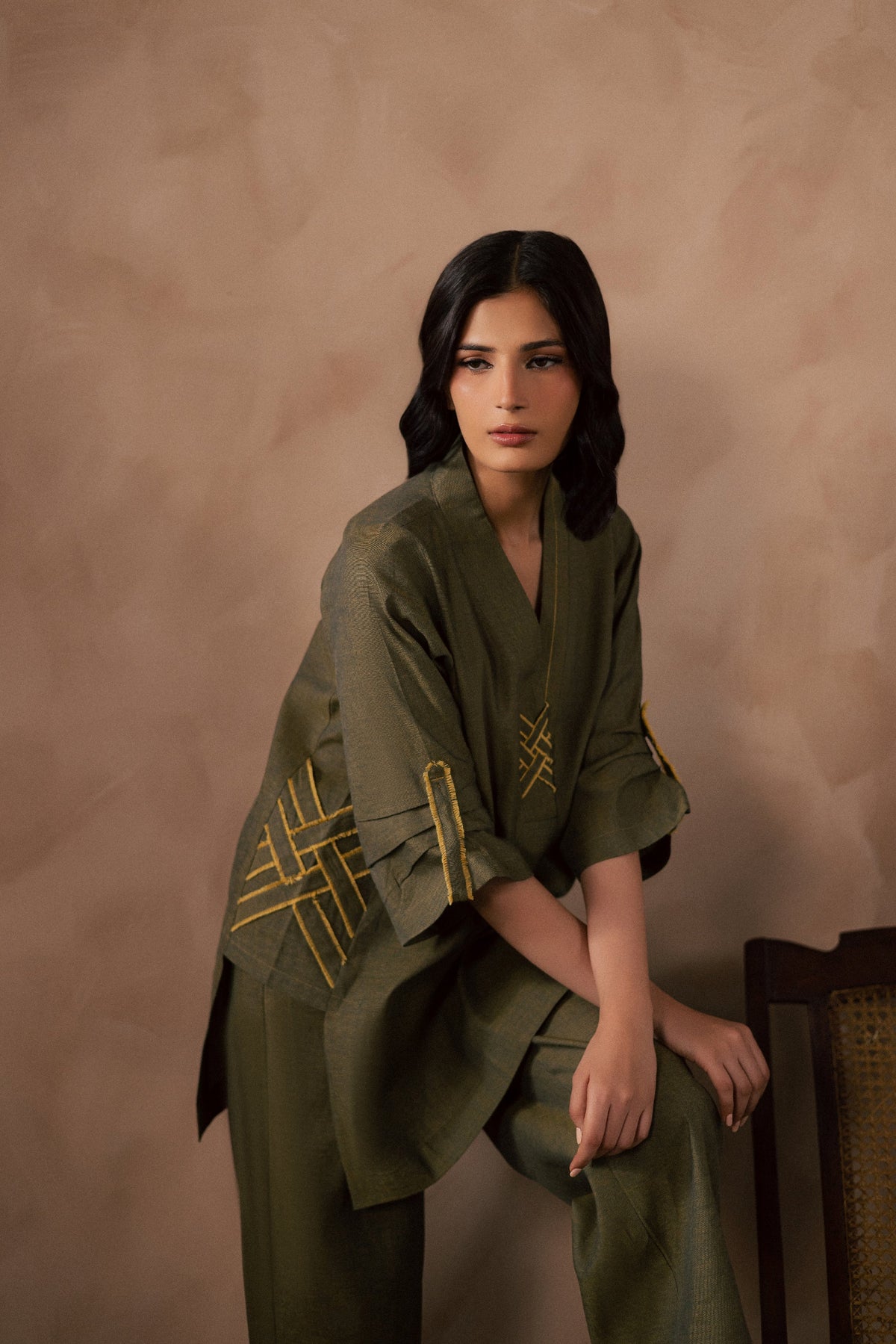 Olive Accent Matching Set