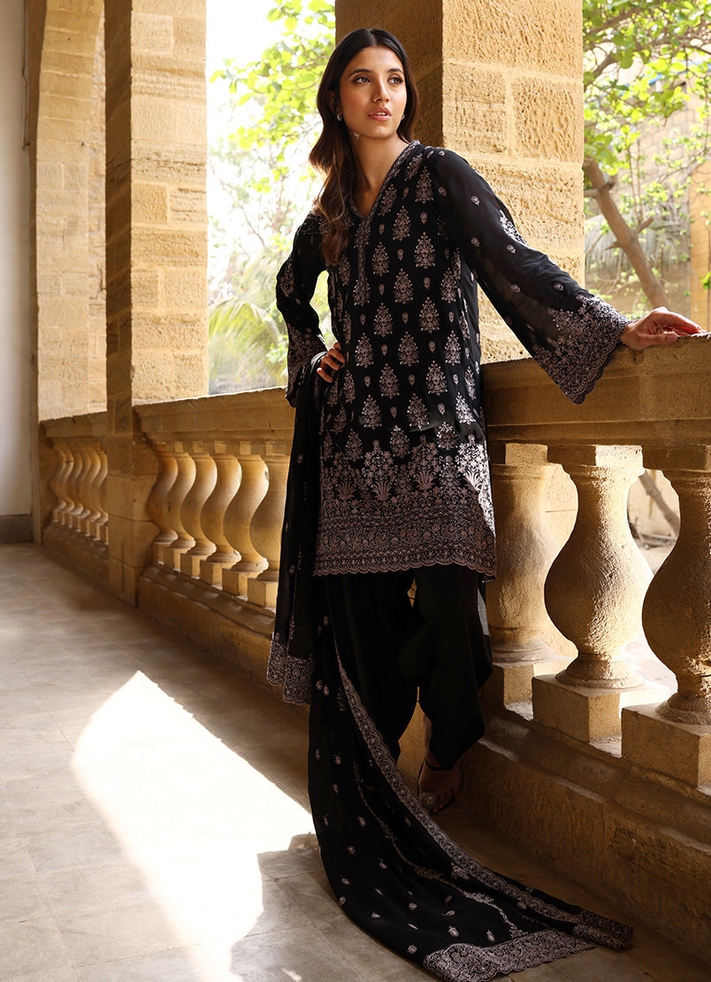 3 PC Chiffon Embroidered Suit12433501201040