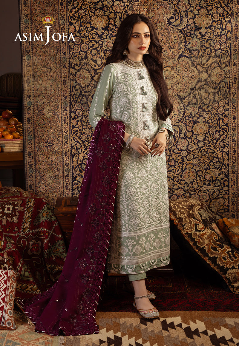 AJKTD-01 EMBROIDERED STITCHED 3 PCS