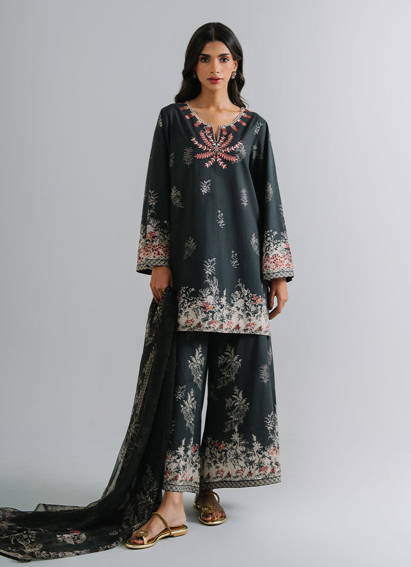 3 PC Printed Embroidered Suit