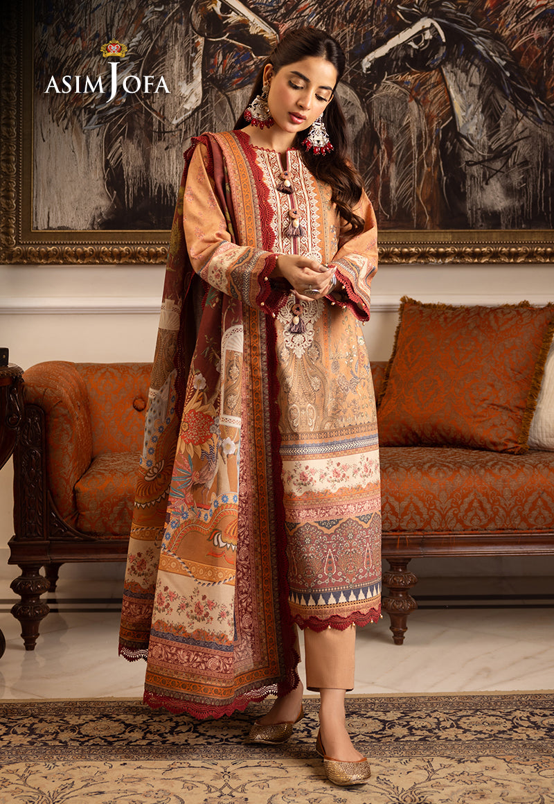 AJIW-10 EMBROIDERED KARANDI 3 PCS