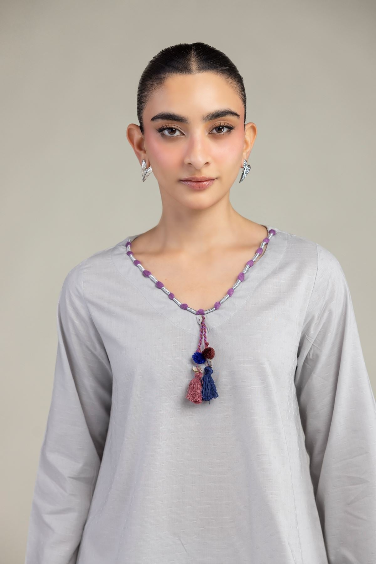 Gray Cotton Kurta