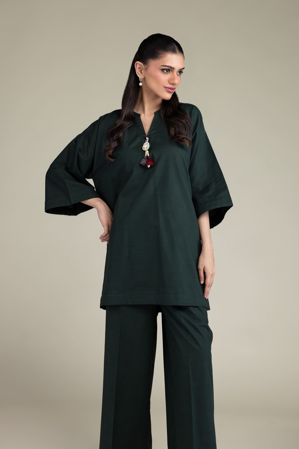 V-Neck Cotton Kurta