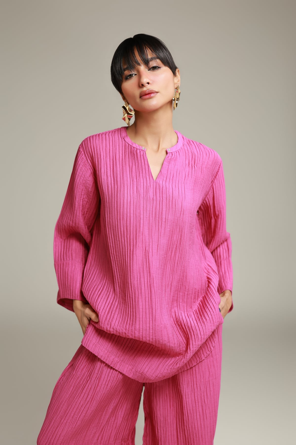 V-Neck Short Kurta