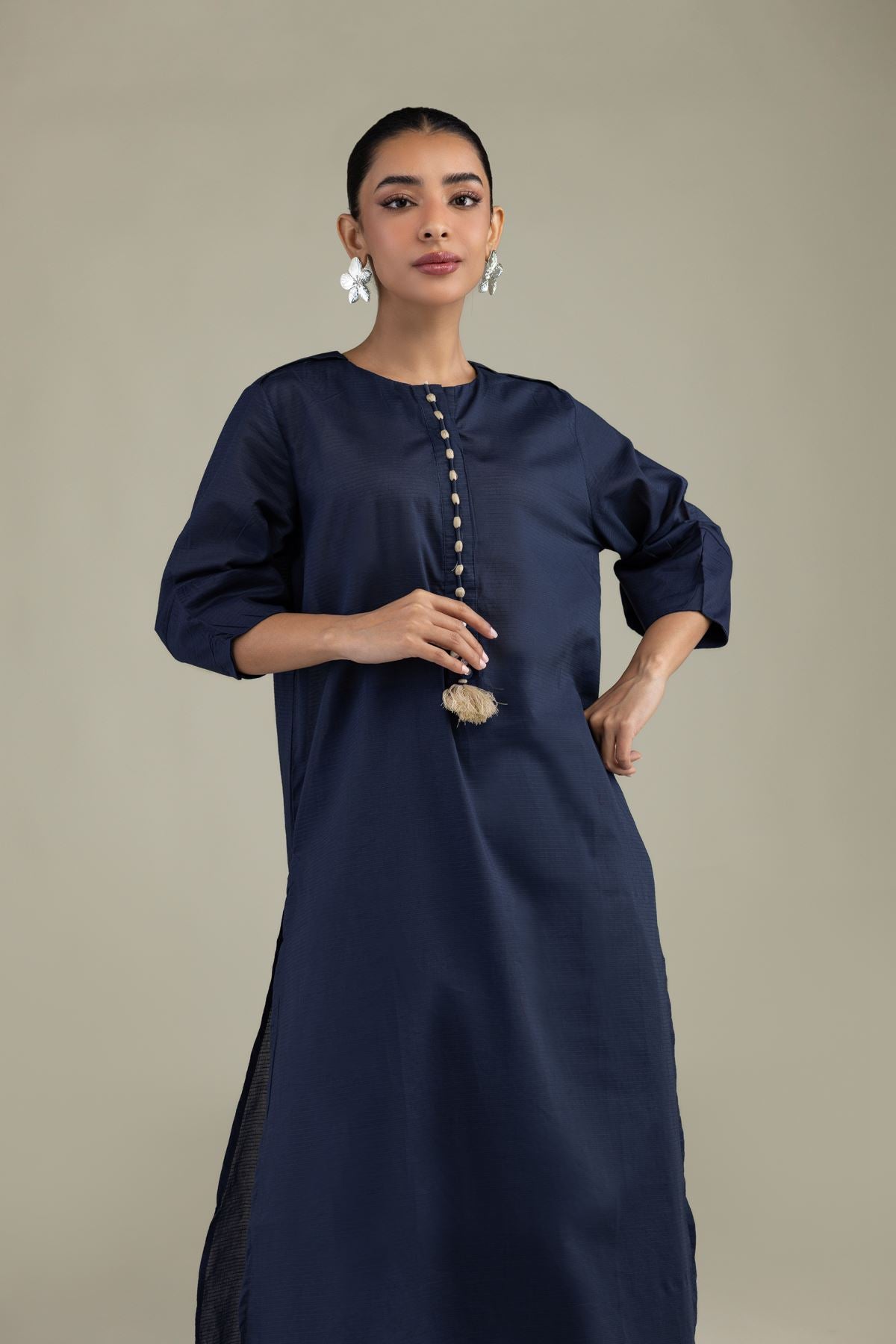 Longline Navy Kurta