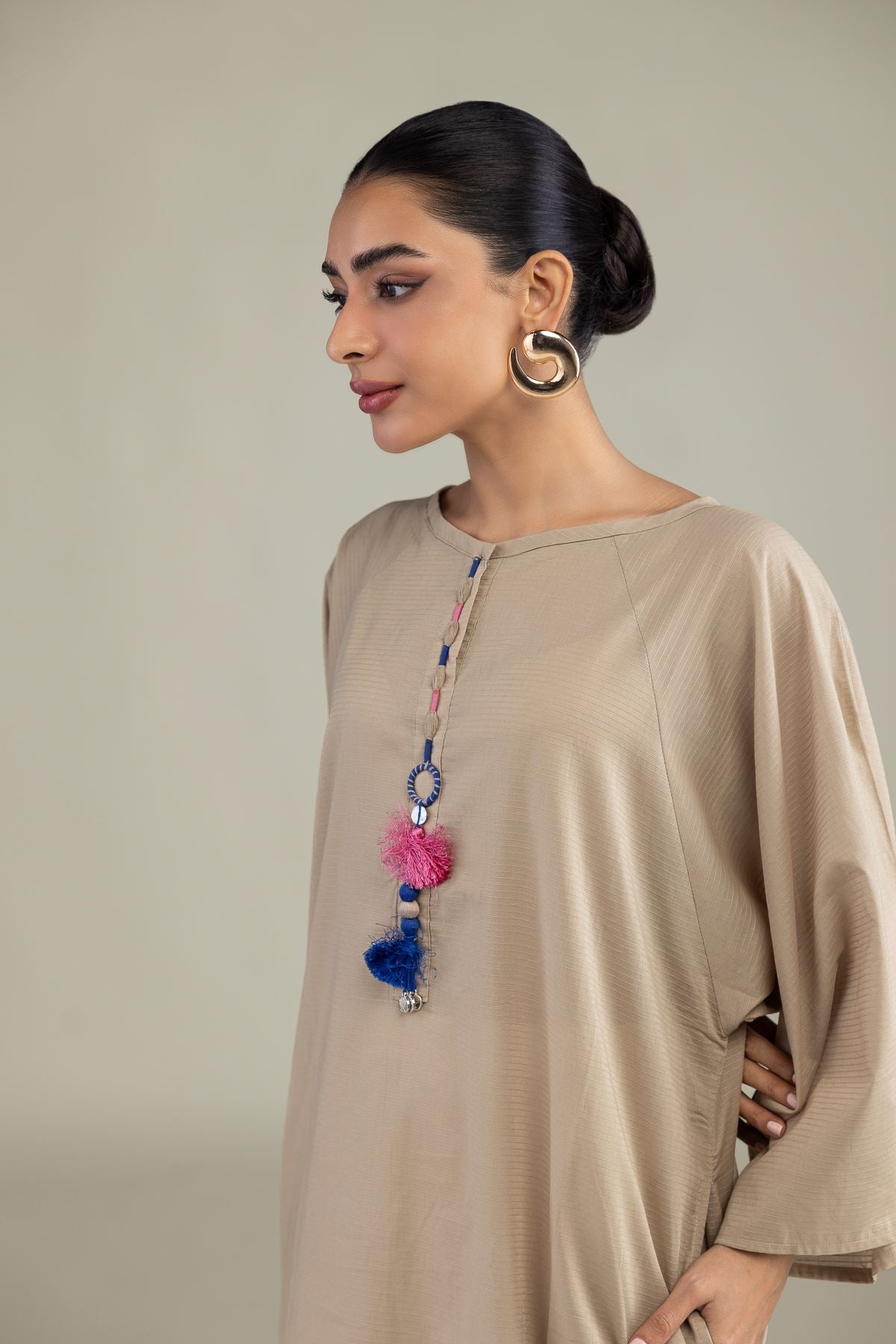 Beige Cotton Kurta