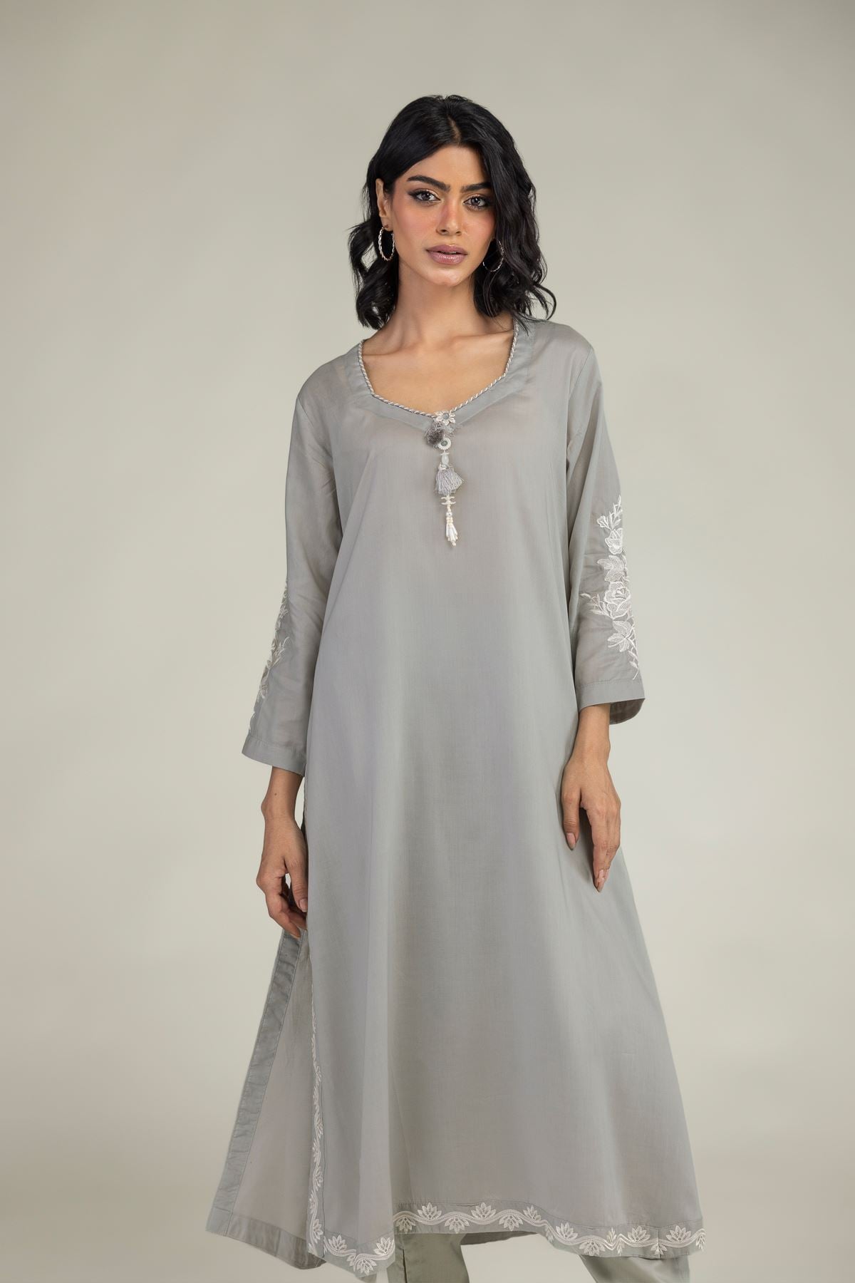 Gray Longline Kurta