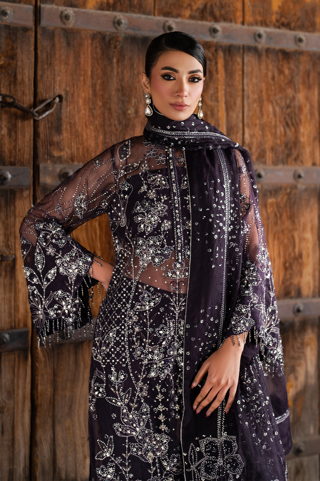 ILC-06 Embroidered Organza (Long Shirt With Azaar)