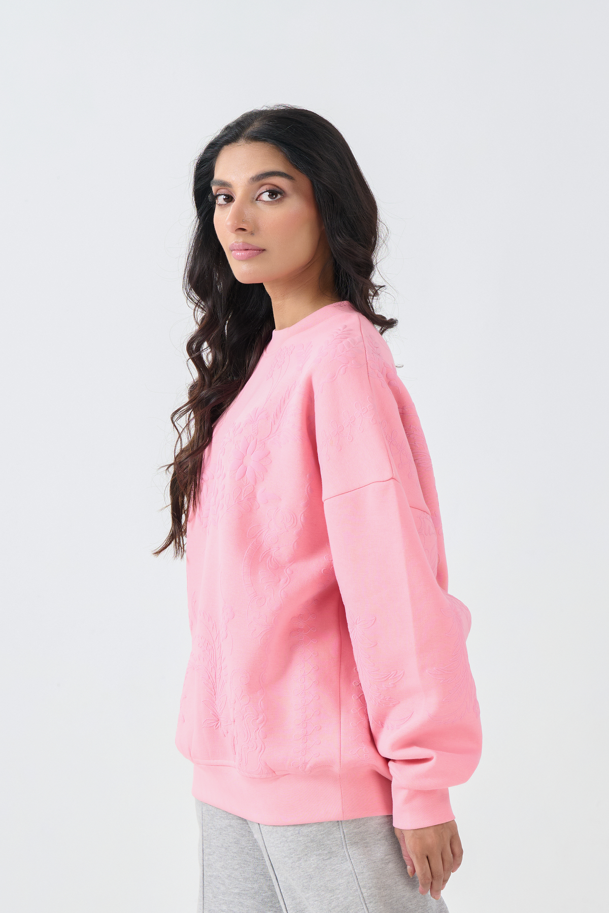 Loose Fit Sweatshirt (Pink)