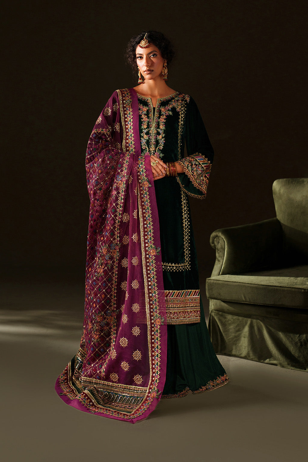 IV-74 Embroidered Velvet