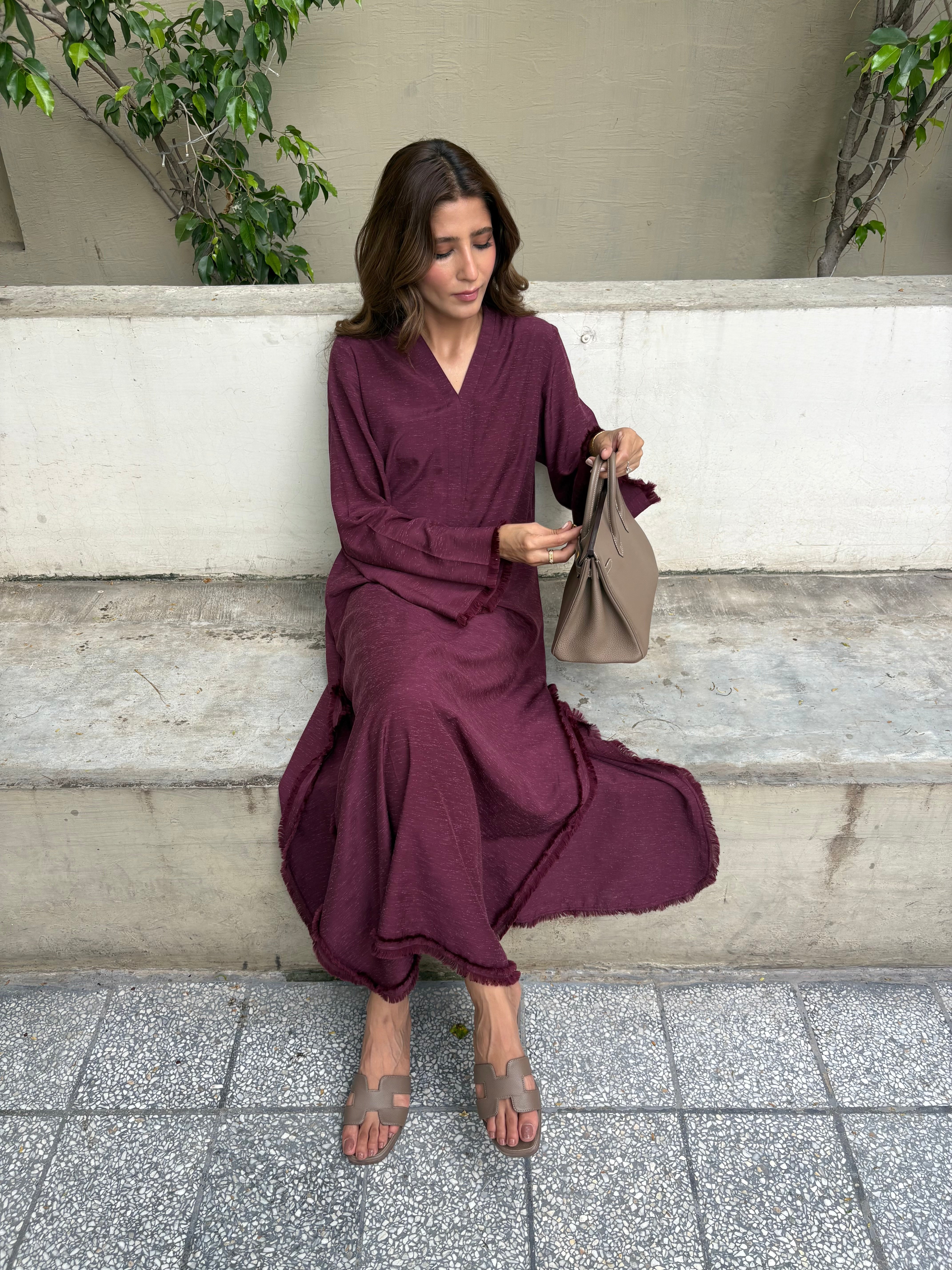 Burgundy Dhaaga Set