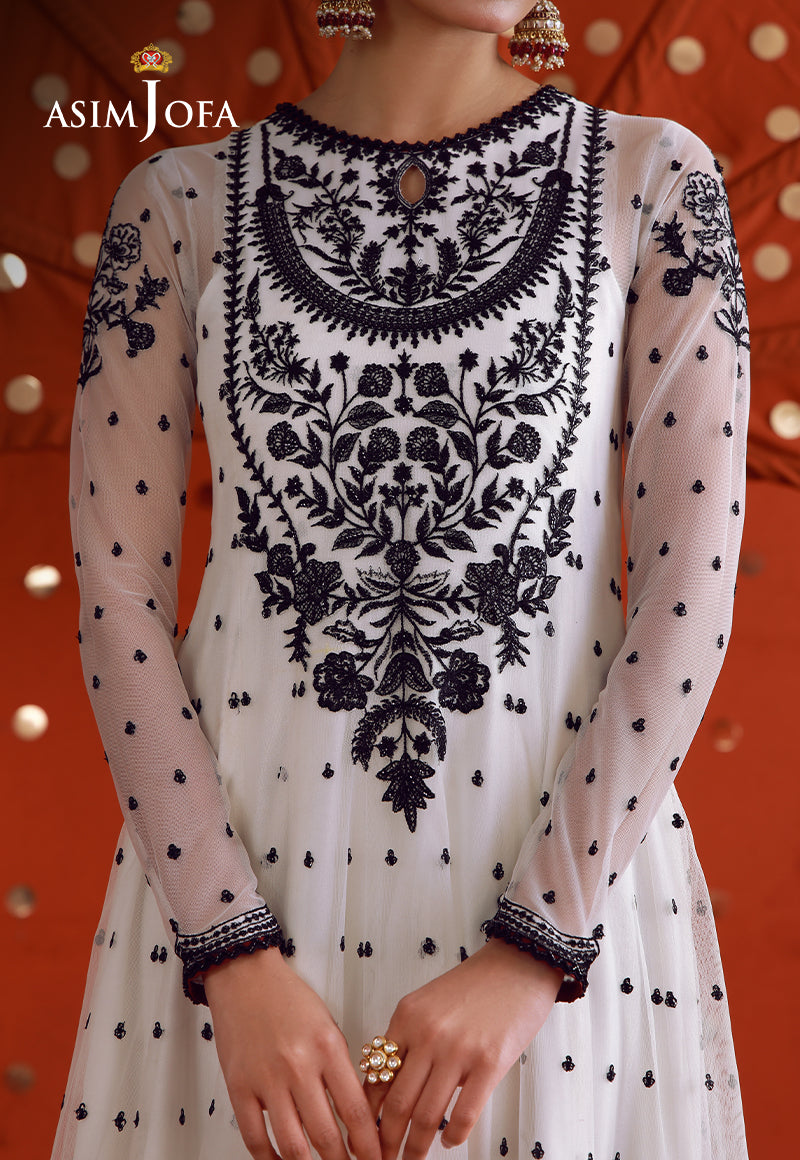 AJULFB-03 Embroidered Poly Net Unstitched 2 Pcs