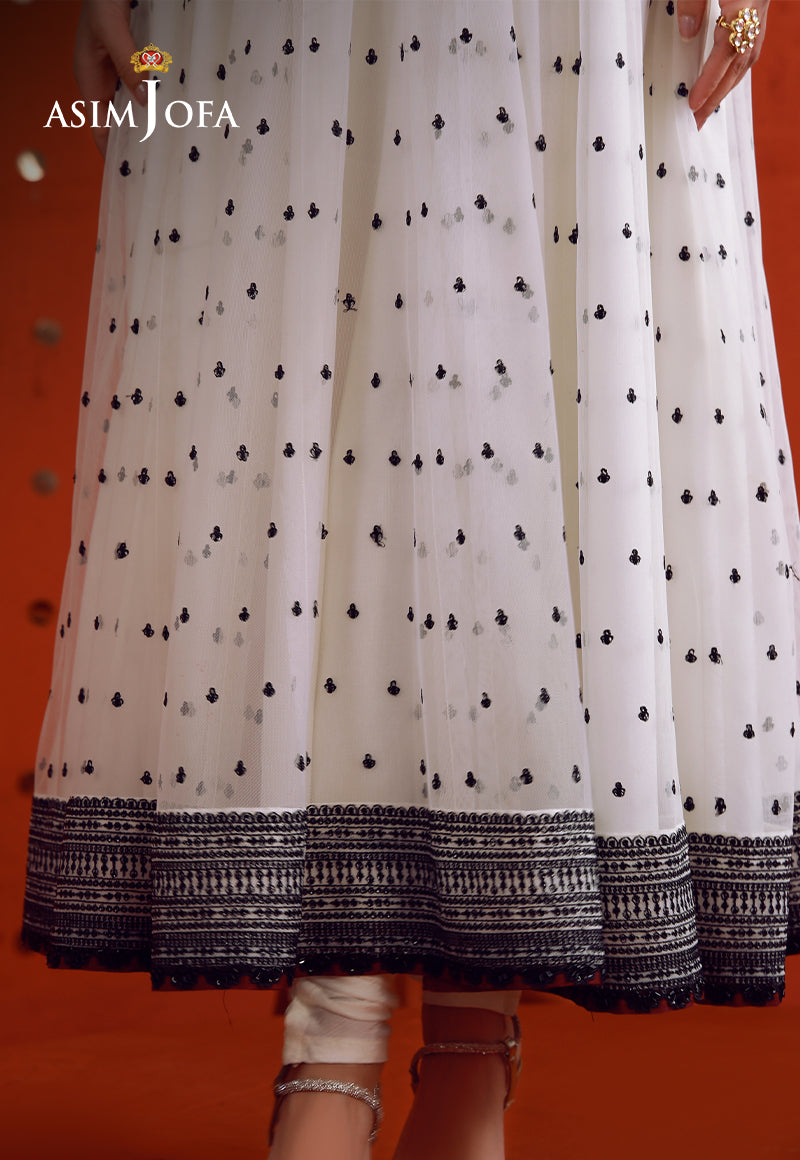 AJULFB-03 Embroidered Poly Net Unstitched 2 Pcs