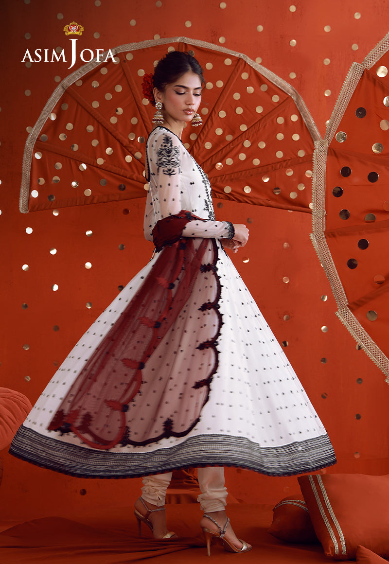 AJULFB-03 Embroidered Poly Net Unstitched 2 Pcs
