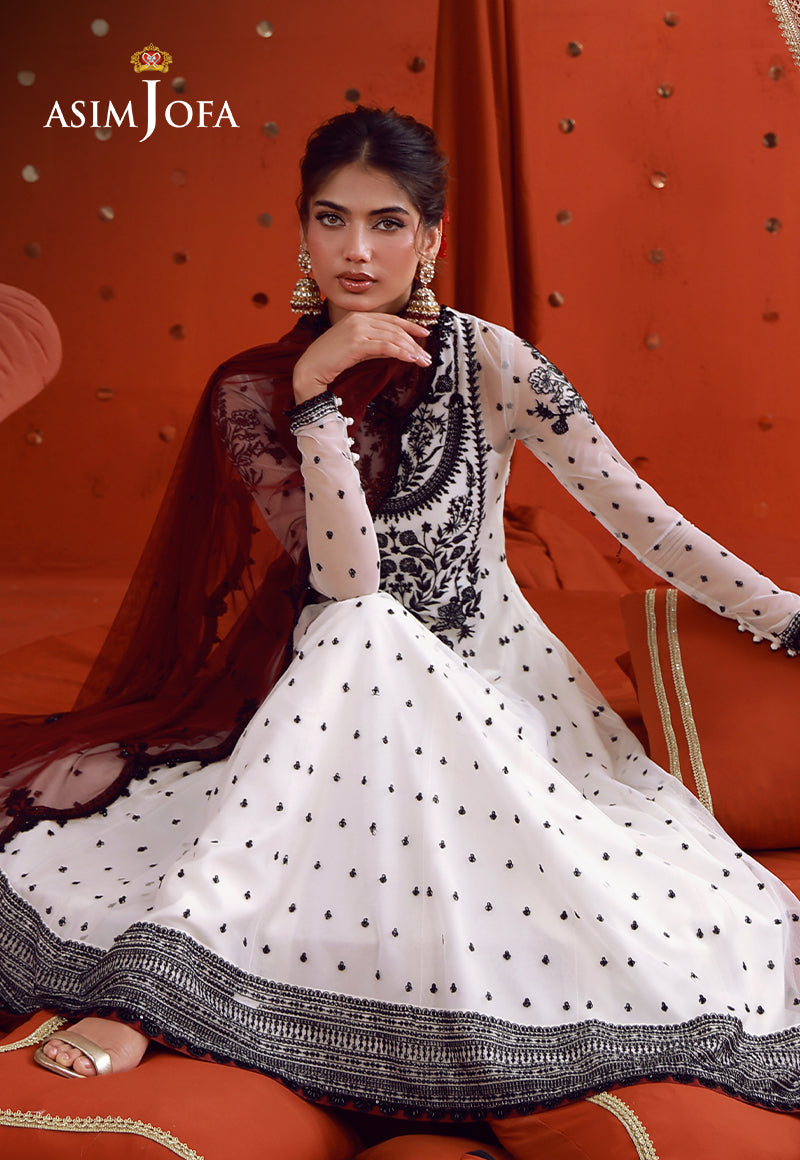 AJULFB-03 Embroidered Poly Net Unstitched 2 Pcs