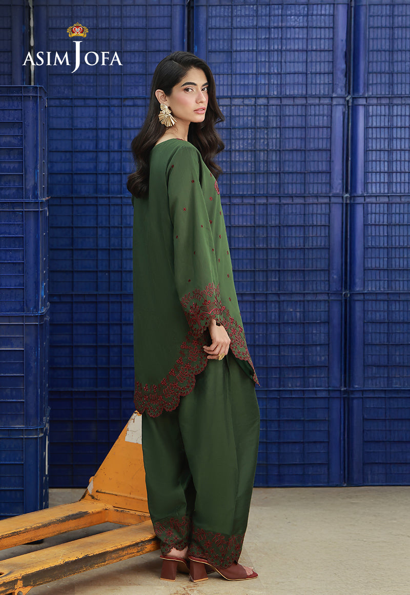 AJLPF-05 Embroidered Cotton Silk Stitched 2pcs