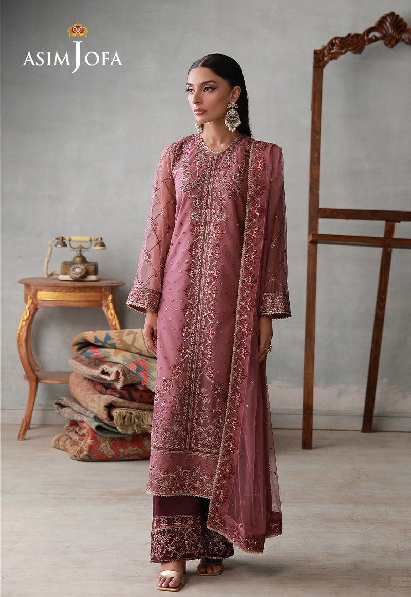AJLPN-03 Embroidered Poly Net Stitched 3pcs
