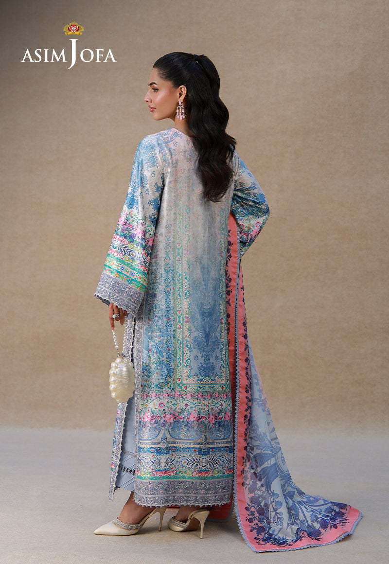 AJULSC-06 Embroidered Charmeuse Silk Unstitched 3 Pcs