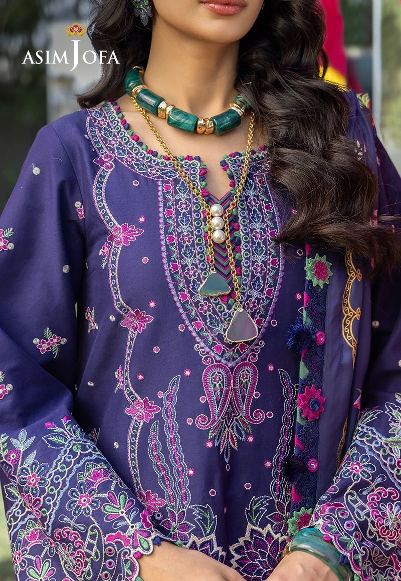 AJULW-03 Embroidered Lawn Unstitched 3 Pcs
