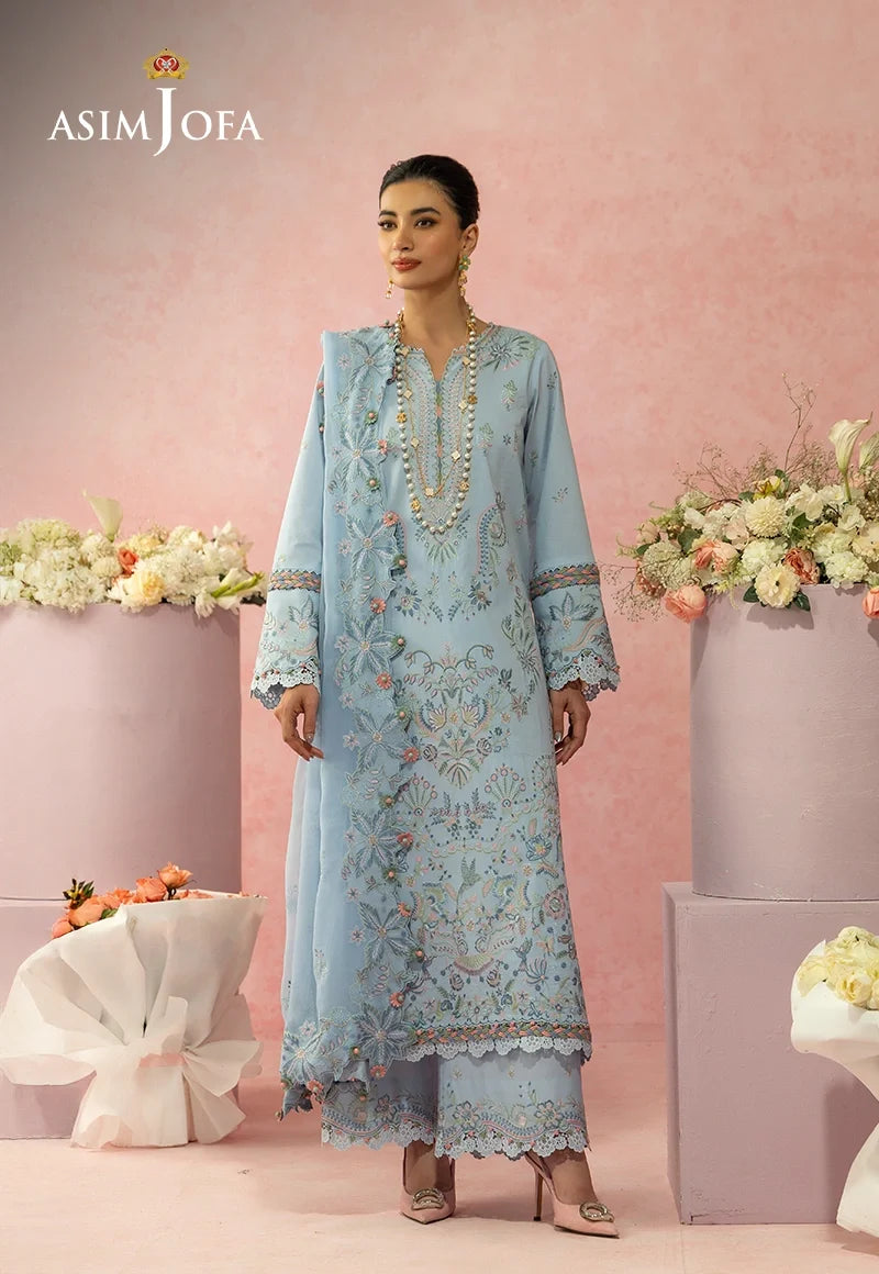 AJULW-10 Embroidered Lawn Unstitched 3 Pcs