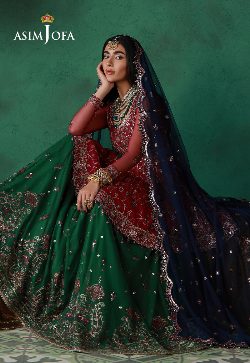 AJULND-08 Embroidered Net Stitched 3 Pcs