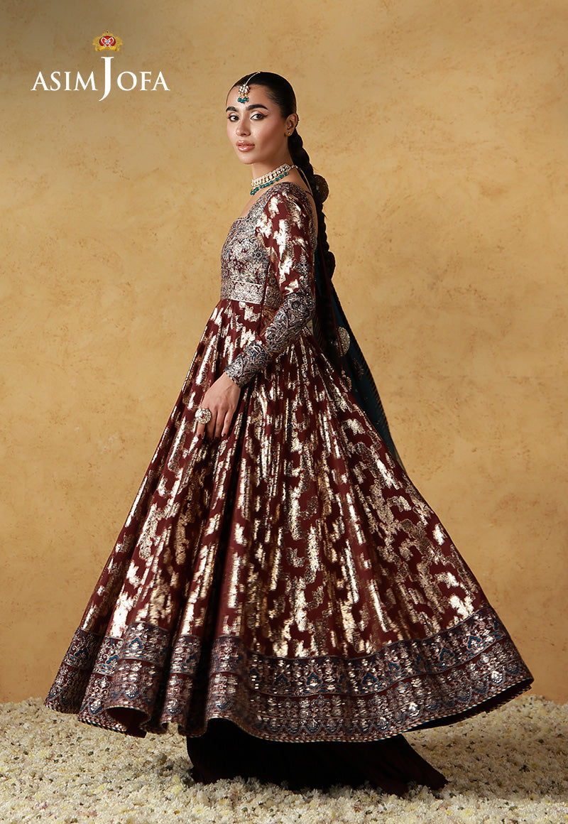 AJULND-18 Embroidered Banarasi Stitched 3 Pcs